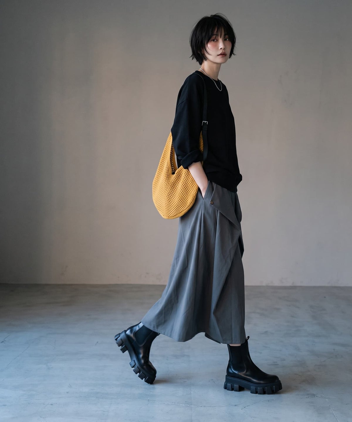着用イメージ 170cm ブルーグレー