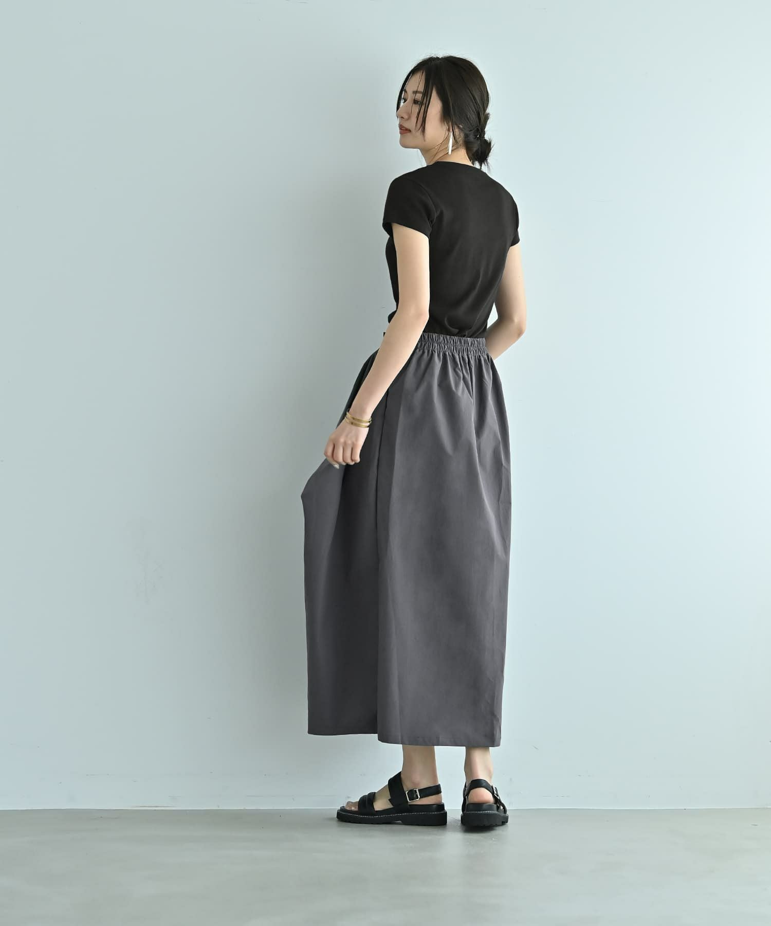 BLK001】アシンメトリータックスカート | おしゃれな大人レディース