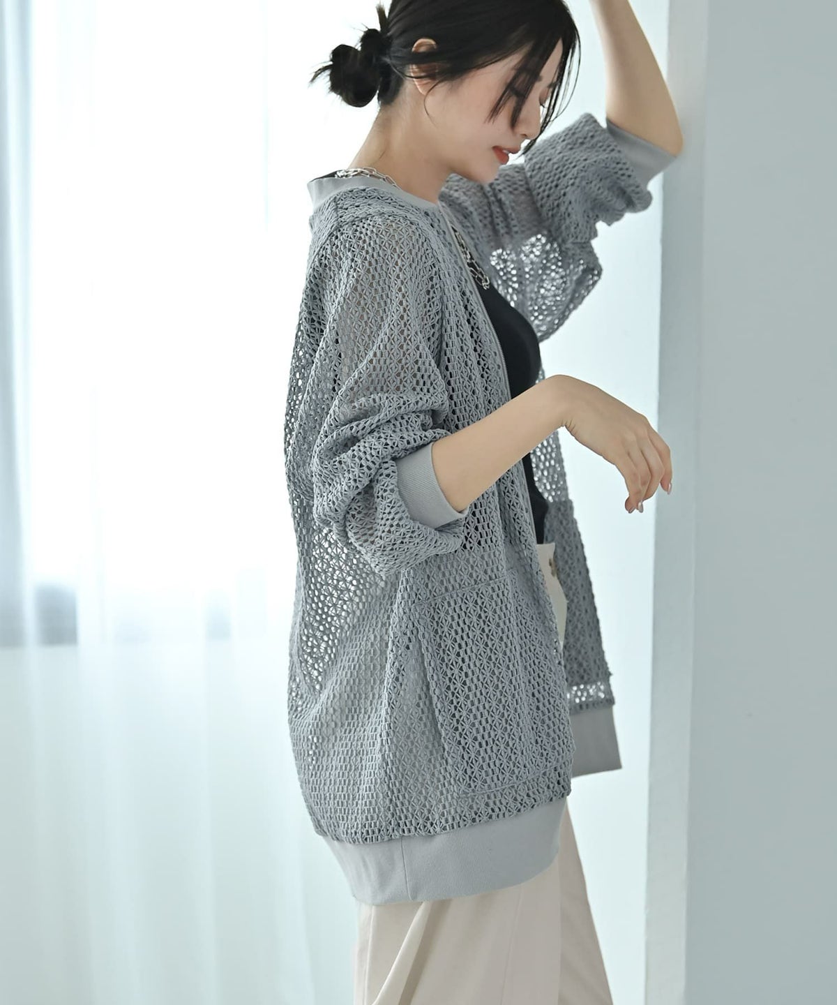 着用イメージ 172cm ブルーグレー