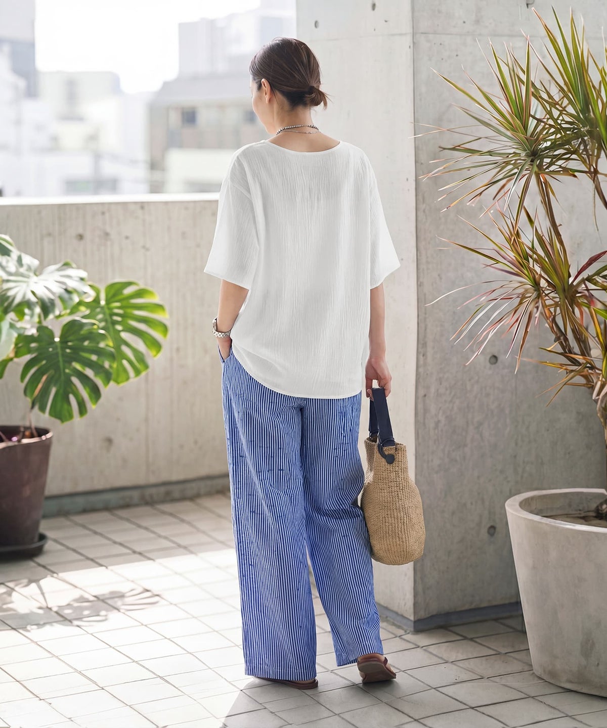 着用イメージ　163cm ホワイト