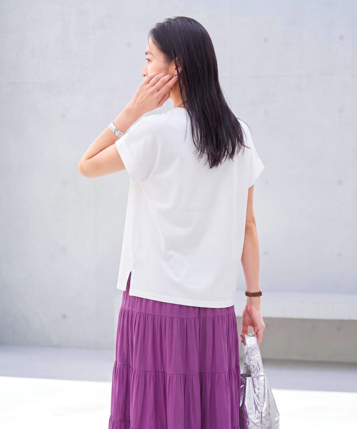 着用イメージ　163cm ホワイト