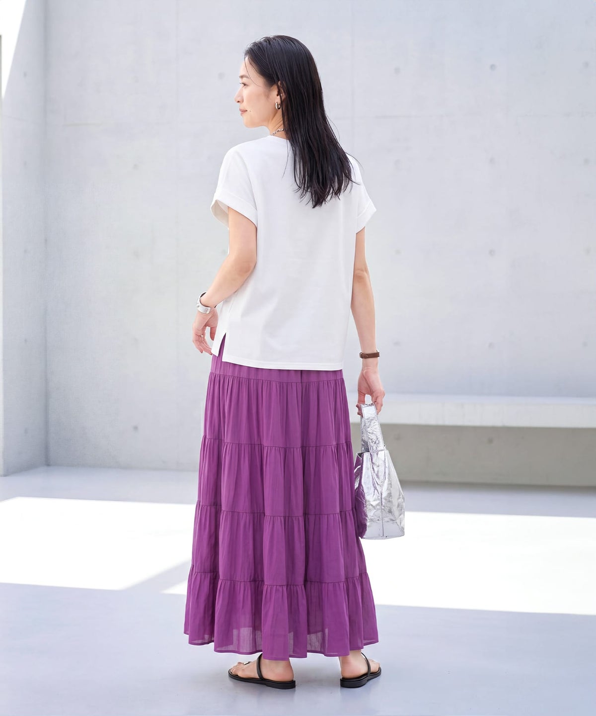 着用イメージ　163cm ホワイト