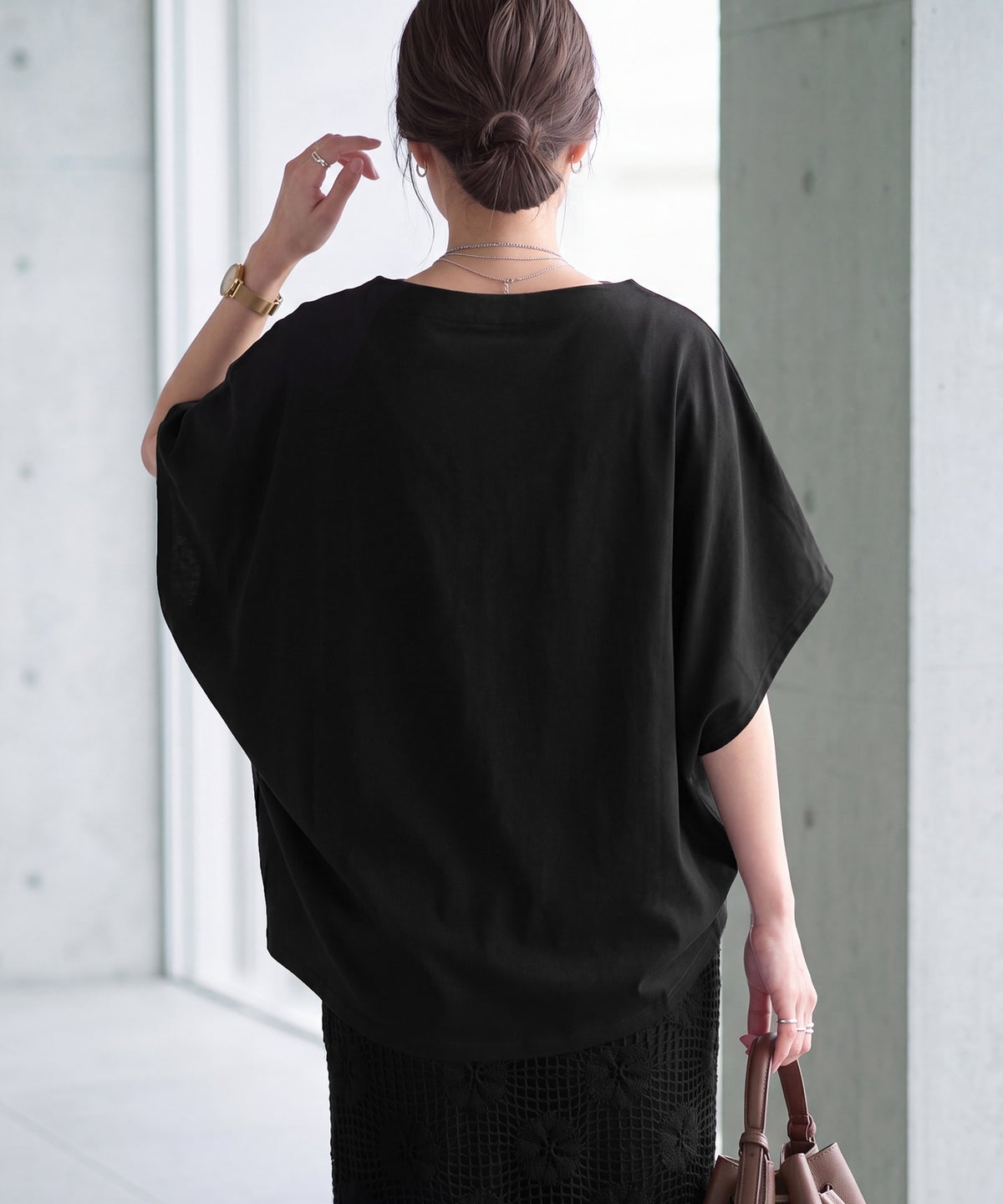着用イメージ　163cm ブラック
