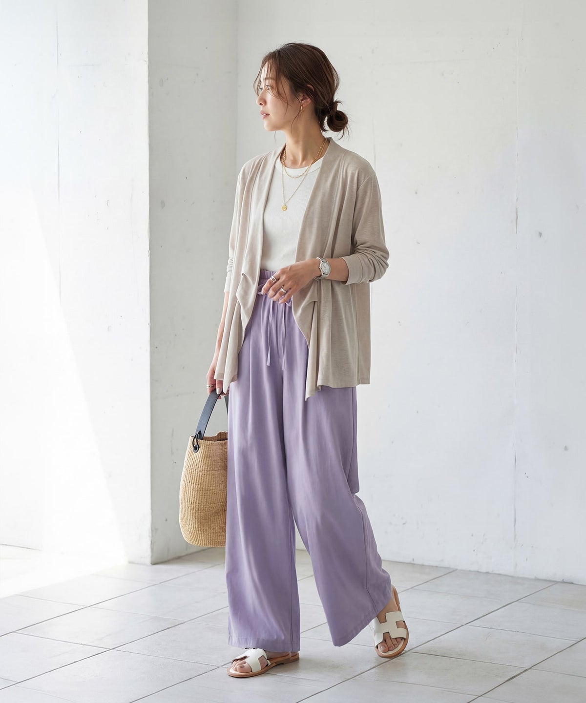 着用イメージ　166cm ライラック