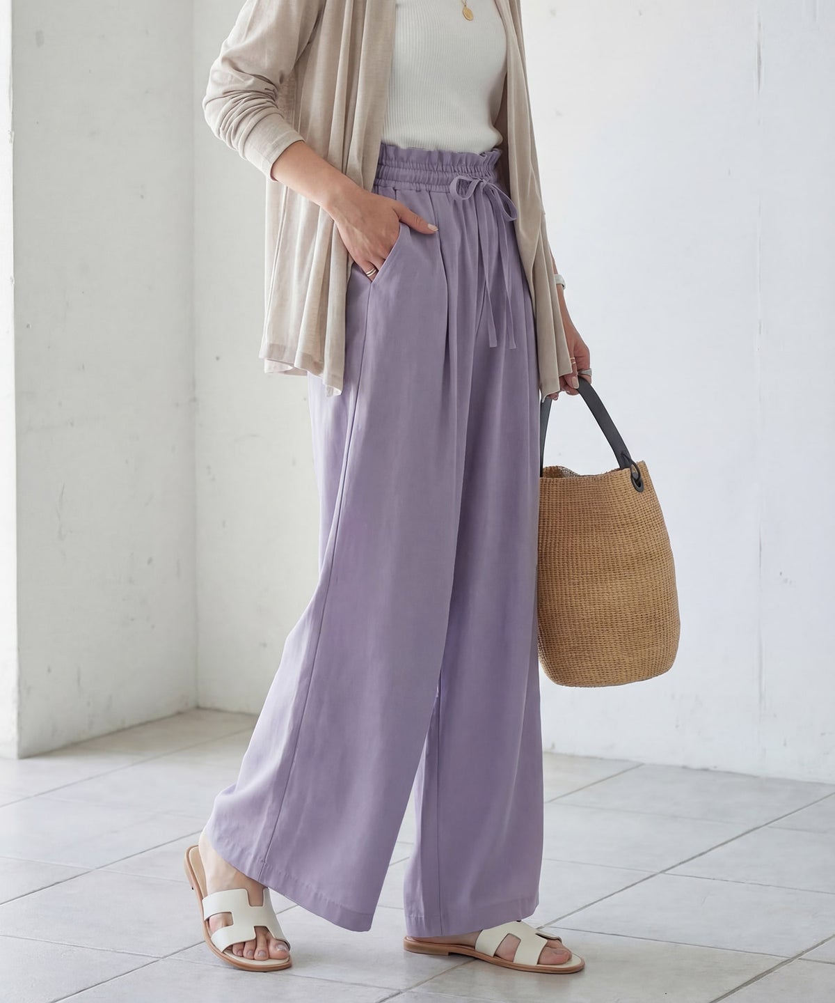 着用イメージ　166cm ライラック