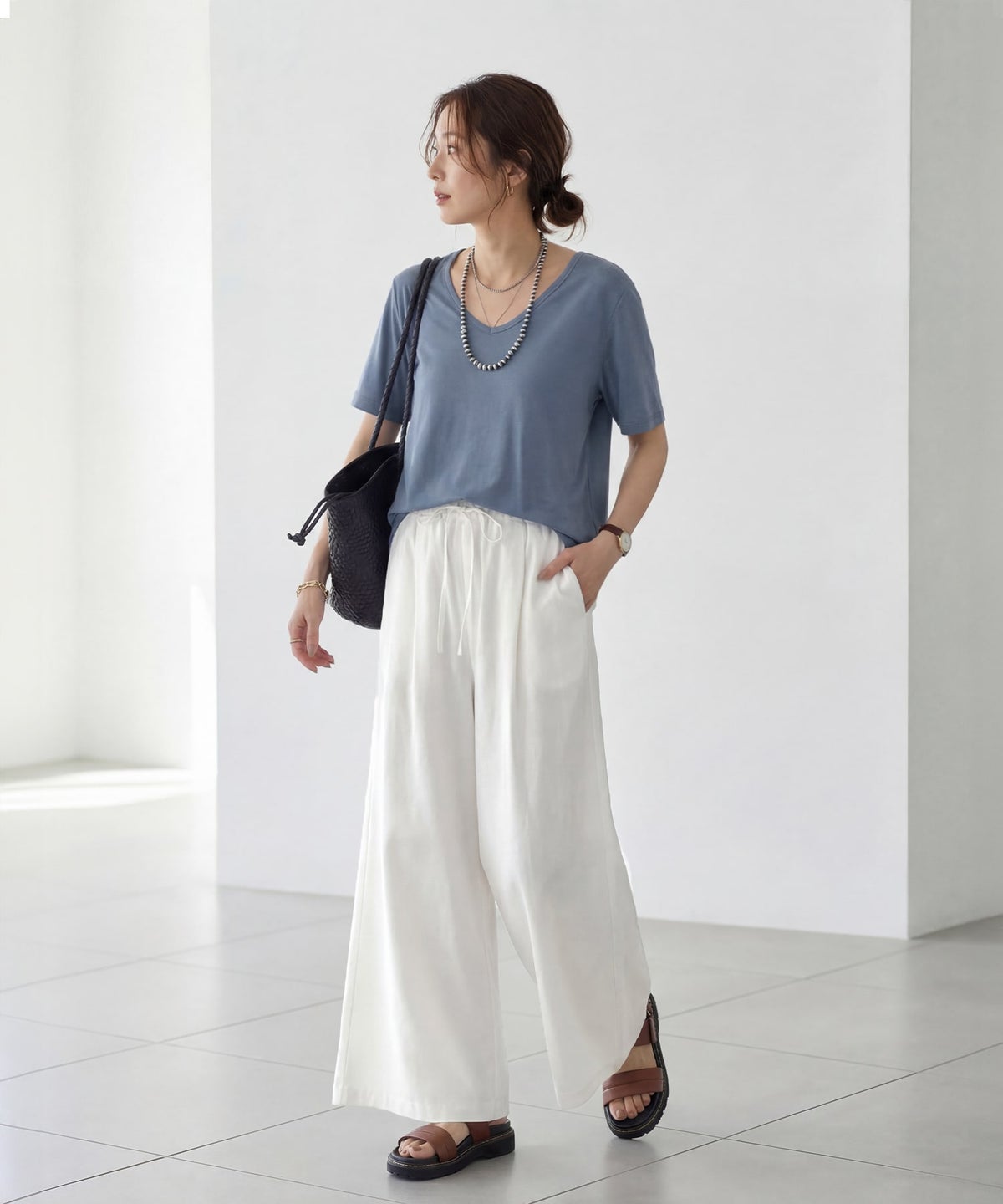 着用イメージ　166cm ホワイト