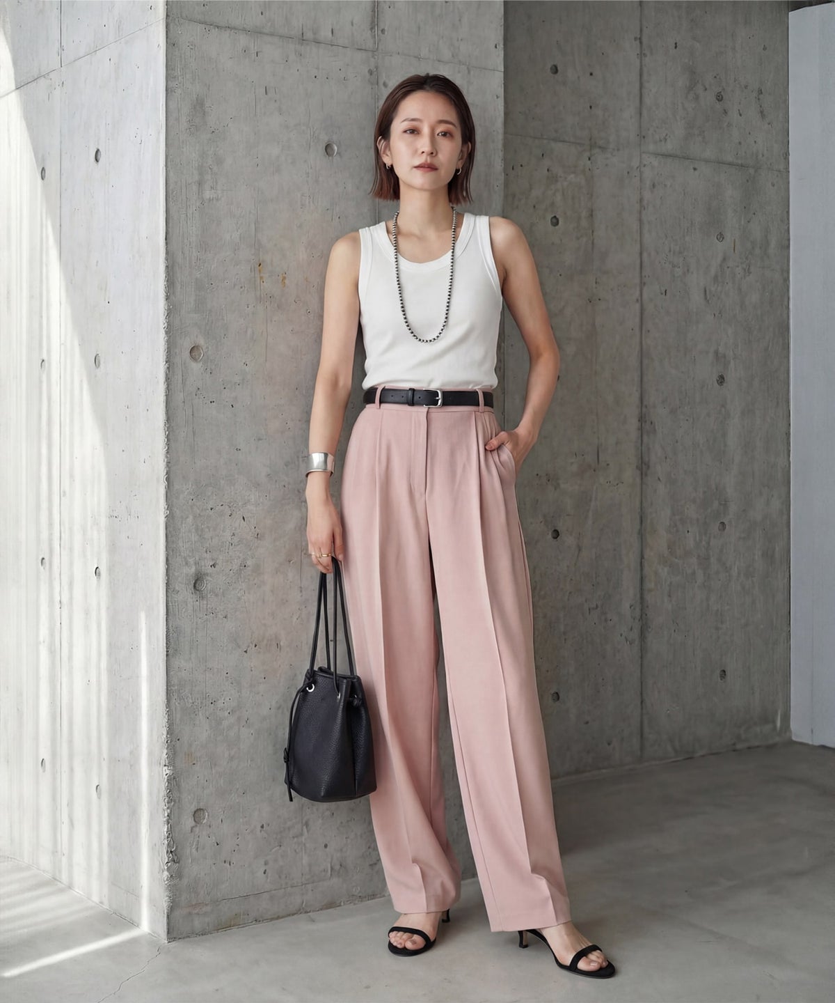 着用イメージ 163cm ホワイト