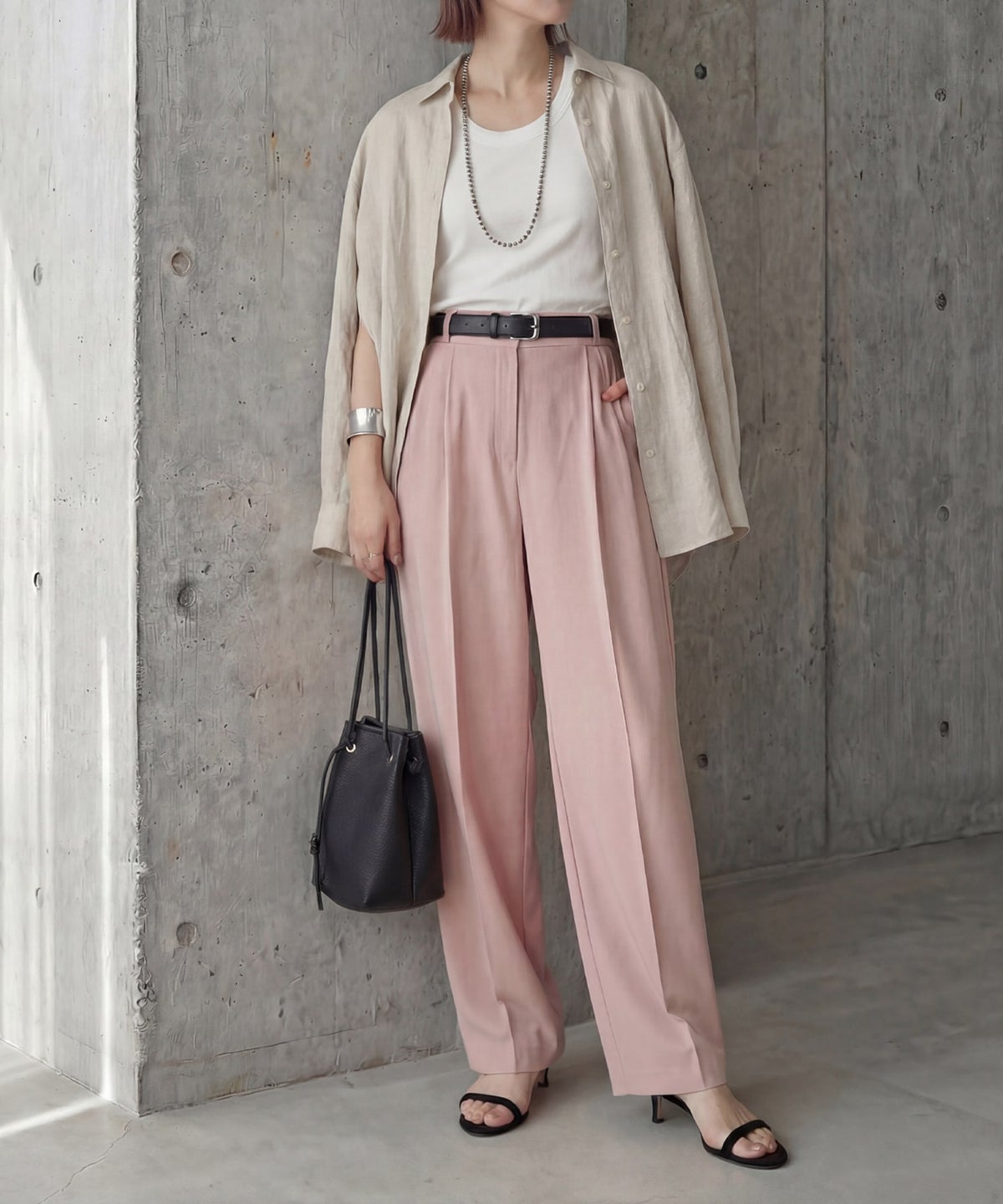 着用イメージ 163cm ホワイト