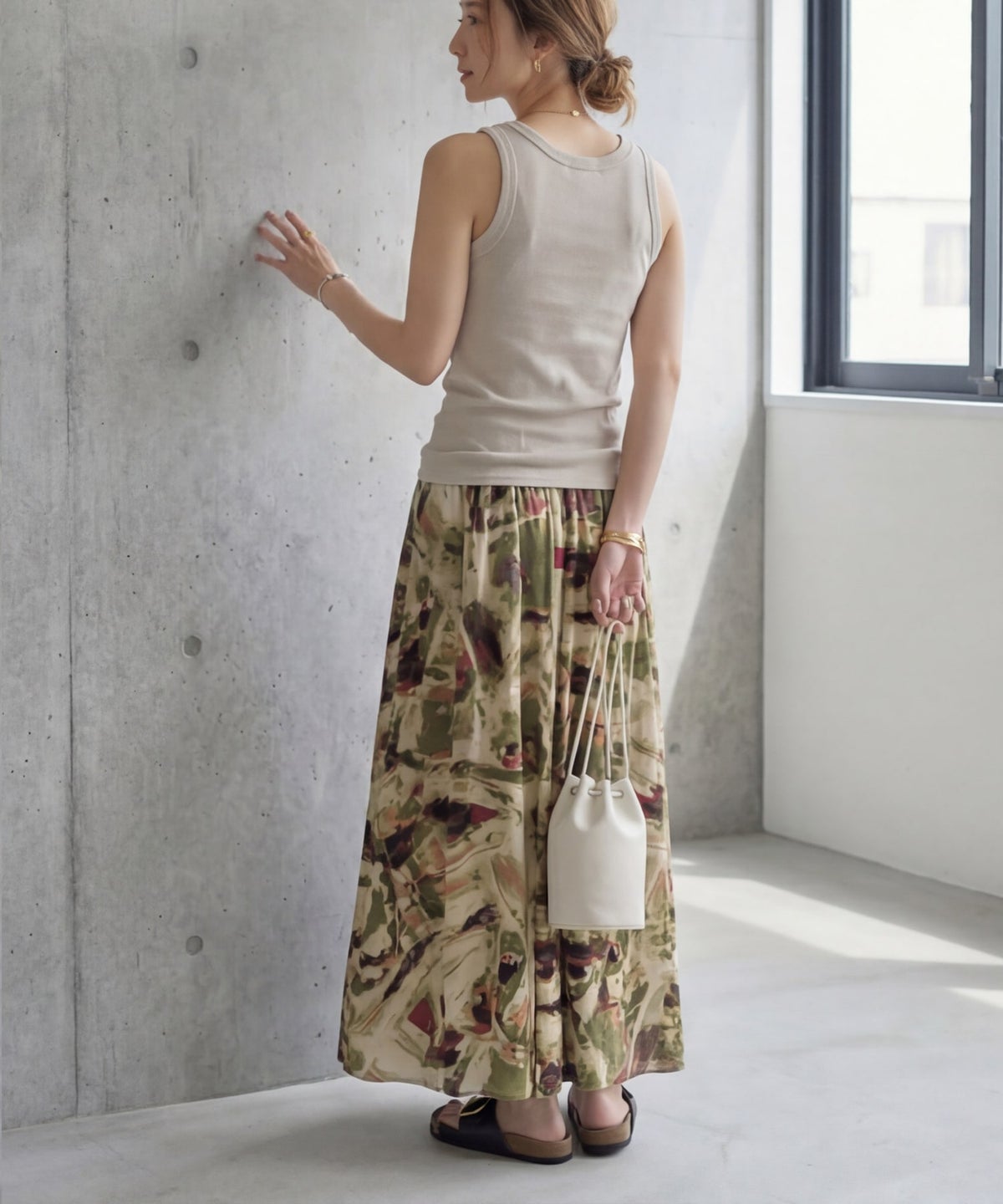 着用イメージ 163cm グレージュ