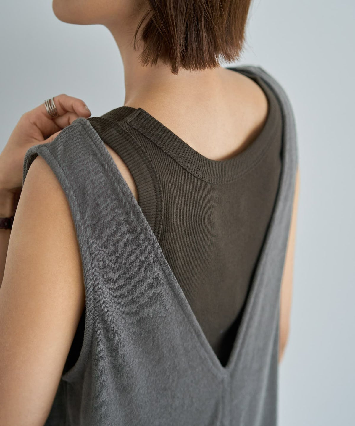 着用イメージ　167cm ダークセピア