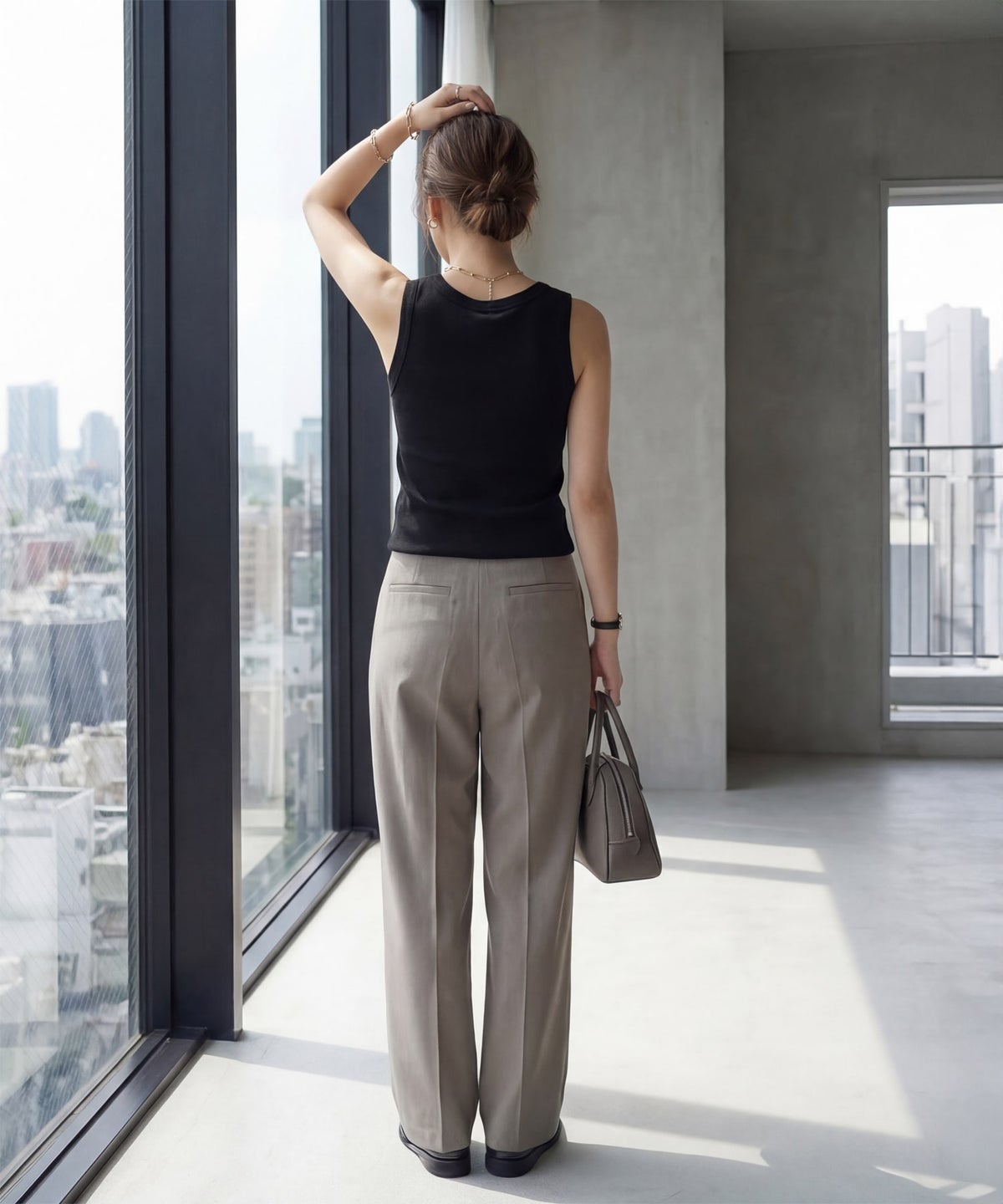 着用イメージ 163cm ブラック