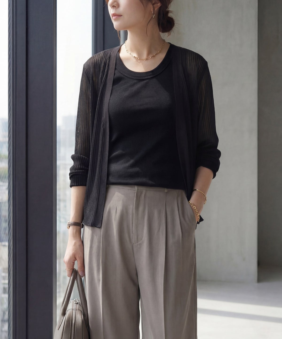 着用イメージ 163cm ブラック