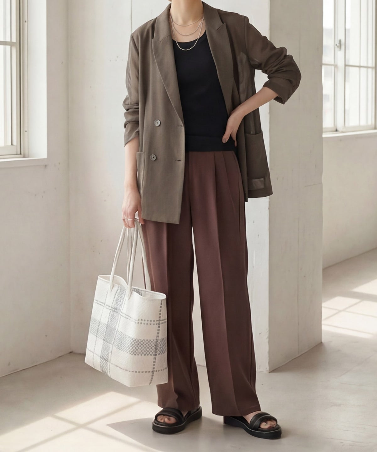 着用イメージ 163cm ブラック