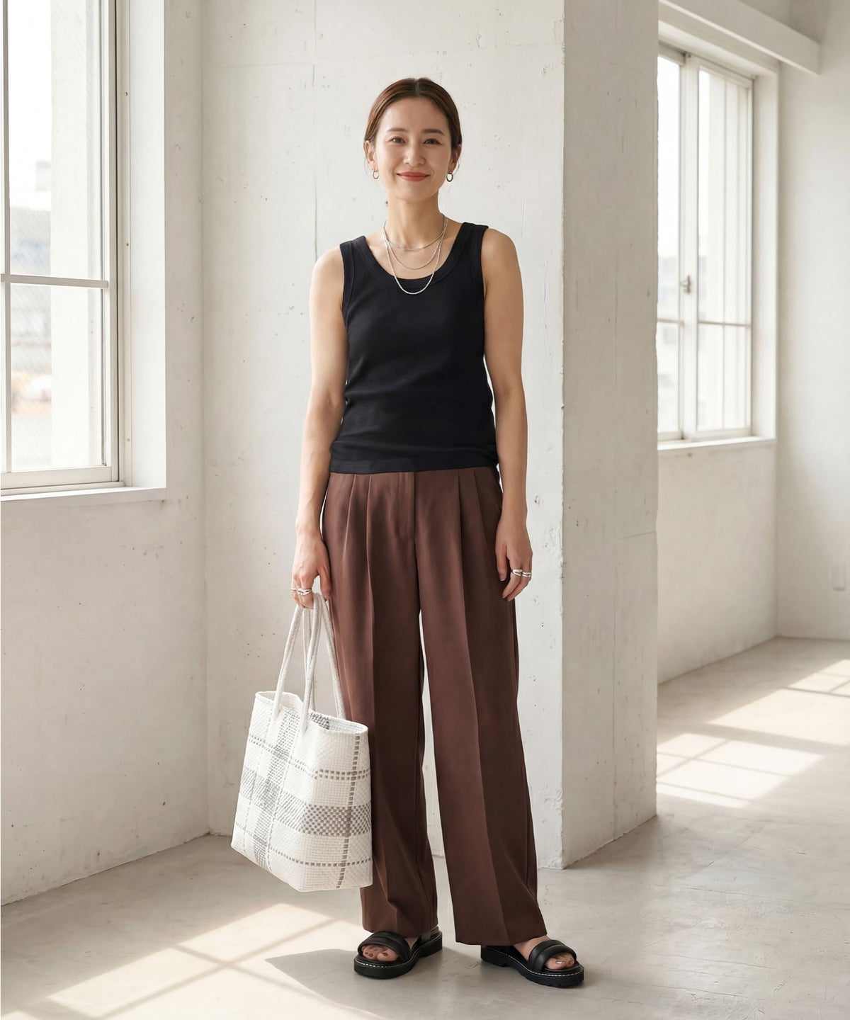 着用イメージ 163cm ブラック