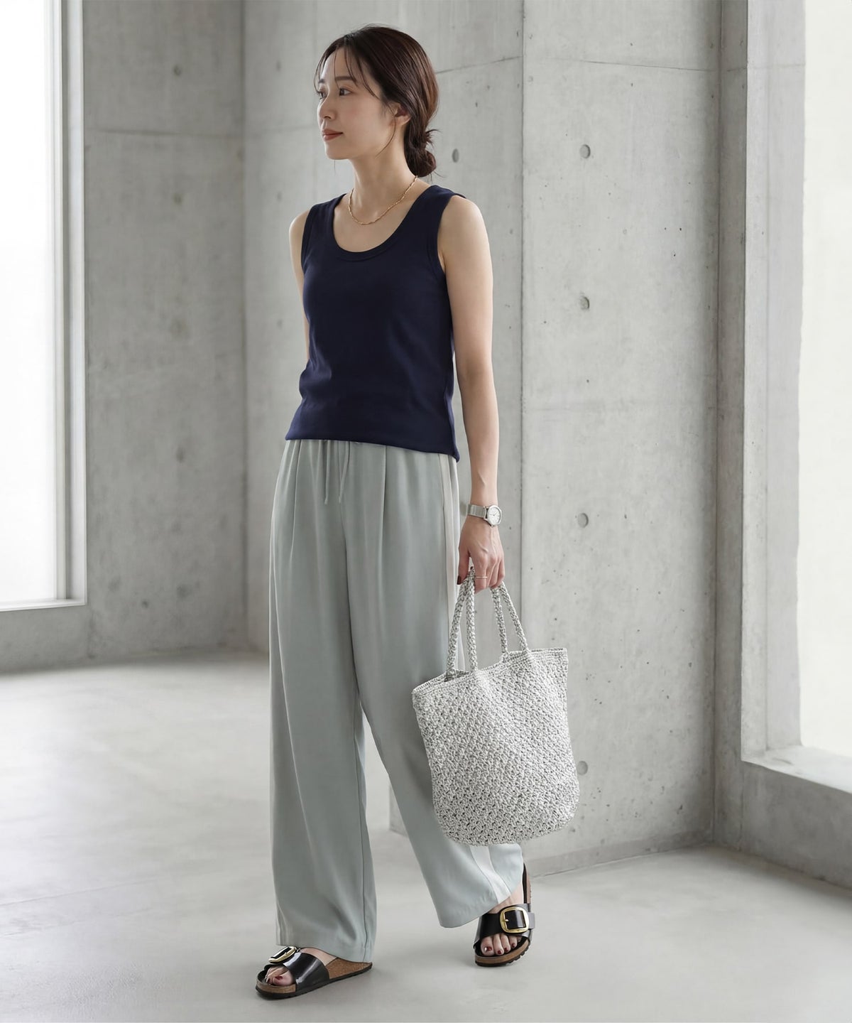 着用イメージ 163cm ネイビー