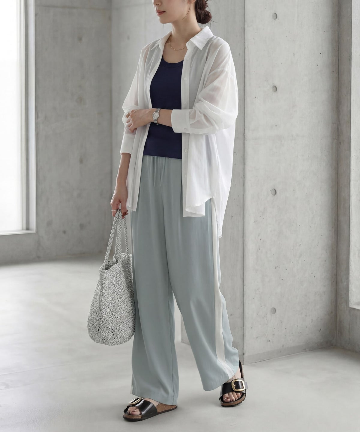 着用イメージ 163cm ネイビー