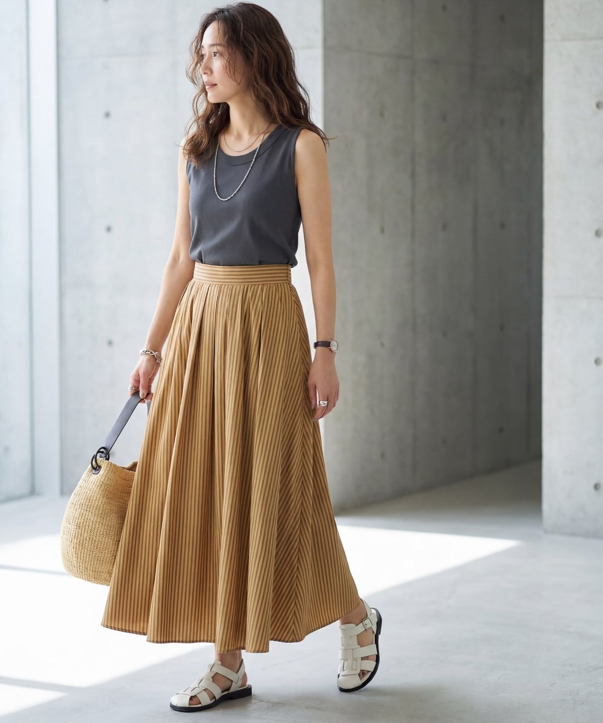 着用イメージ 163cm チャコール