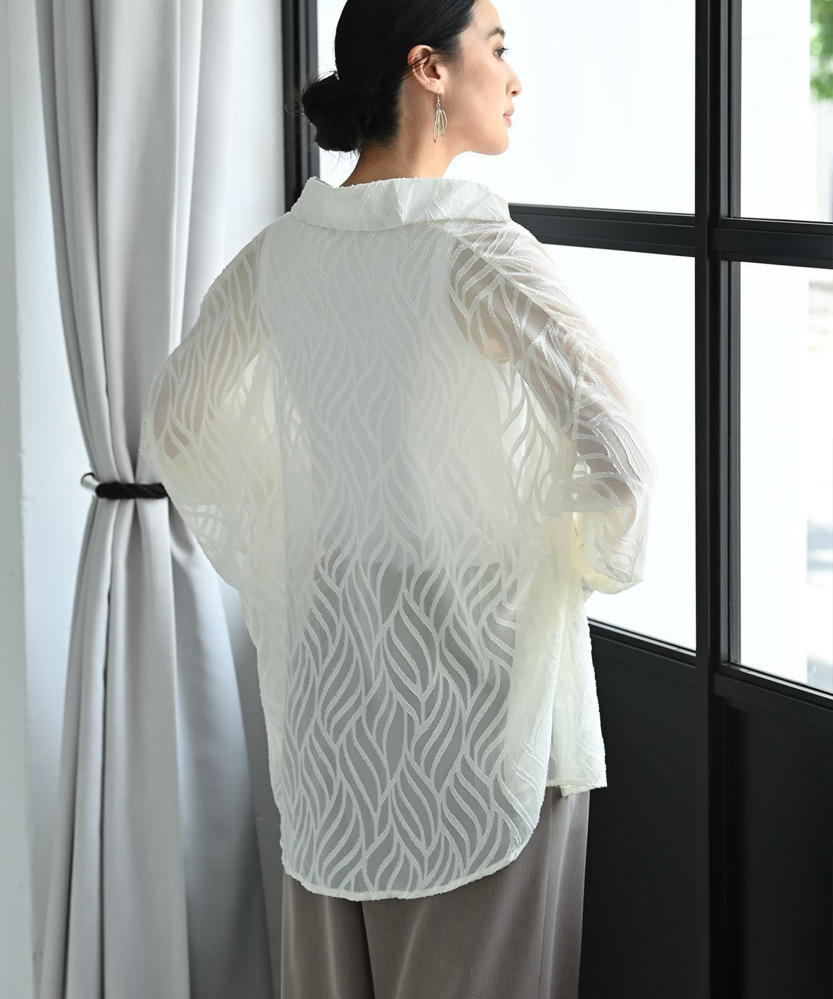 着用イメージ 170cm アイボリー