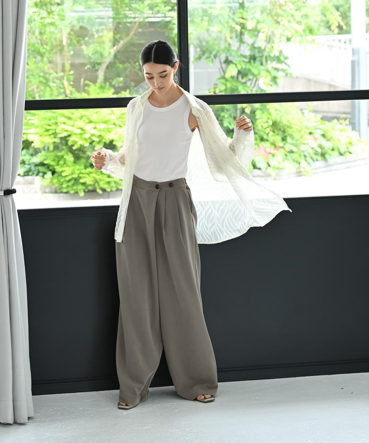 着用イメージ 170cm アイボリー