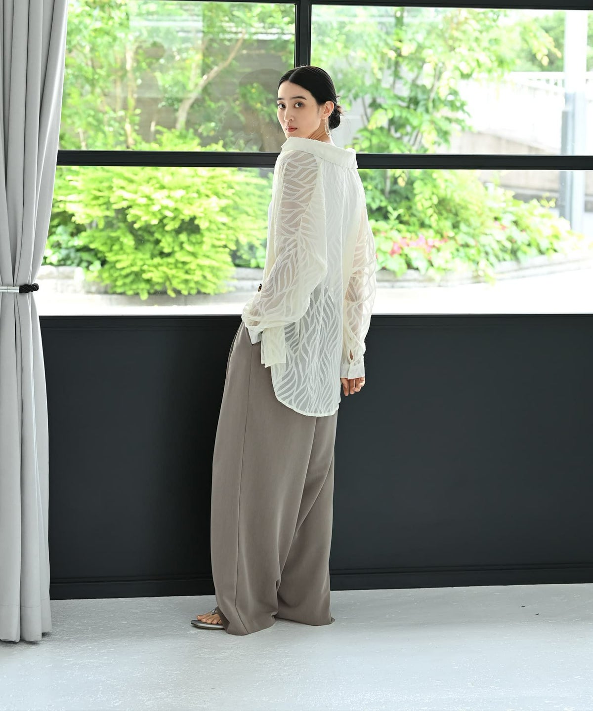 着用イメージ 170cm アイボリー