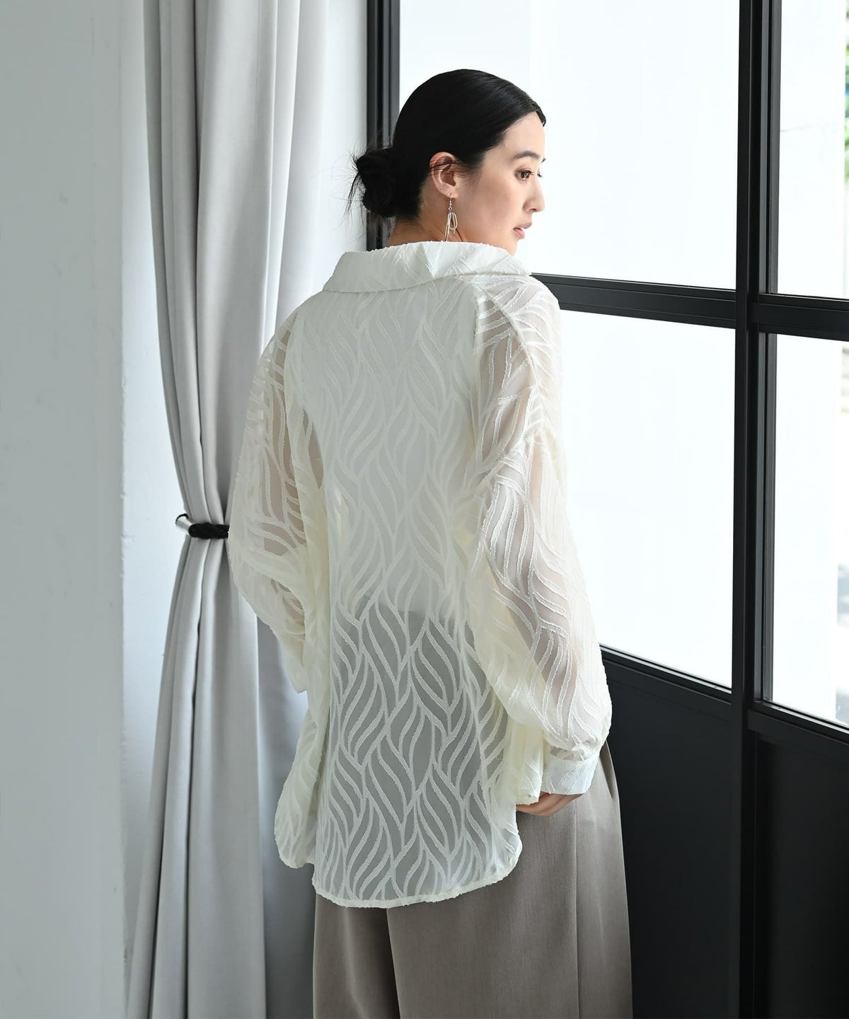 着用イメージ 170cm アイボリー