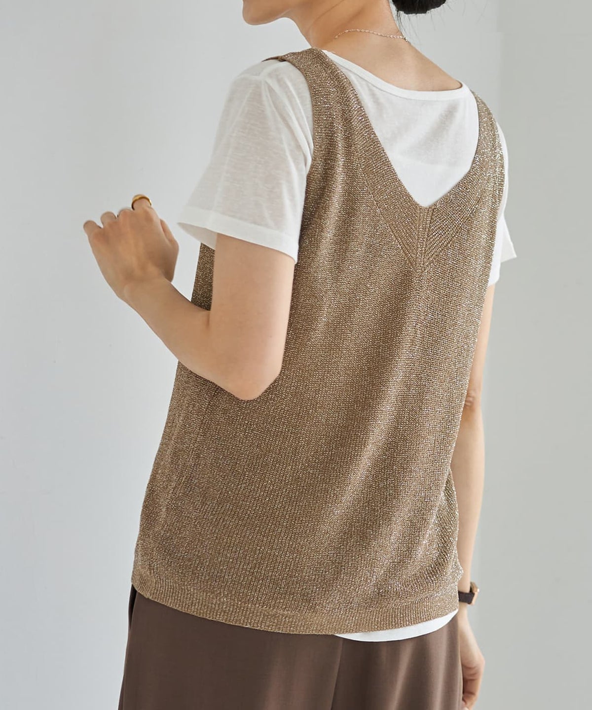着用イメージ 163cm ソフトブラウン