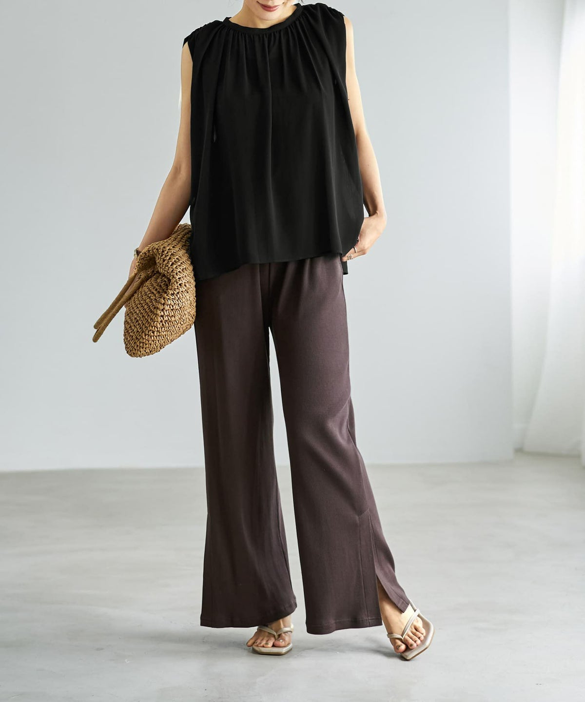 着用イメージ　166cm 02サイズ　ブラウン