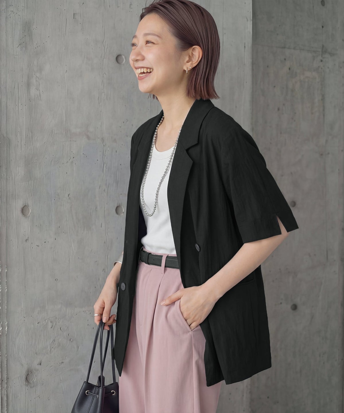 着用イメージ 163cm ブラック
