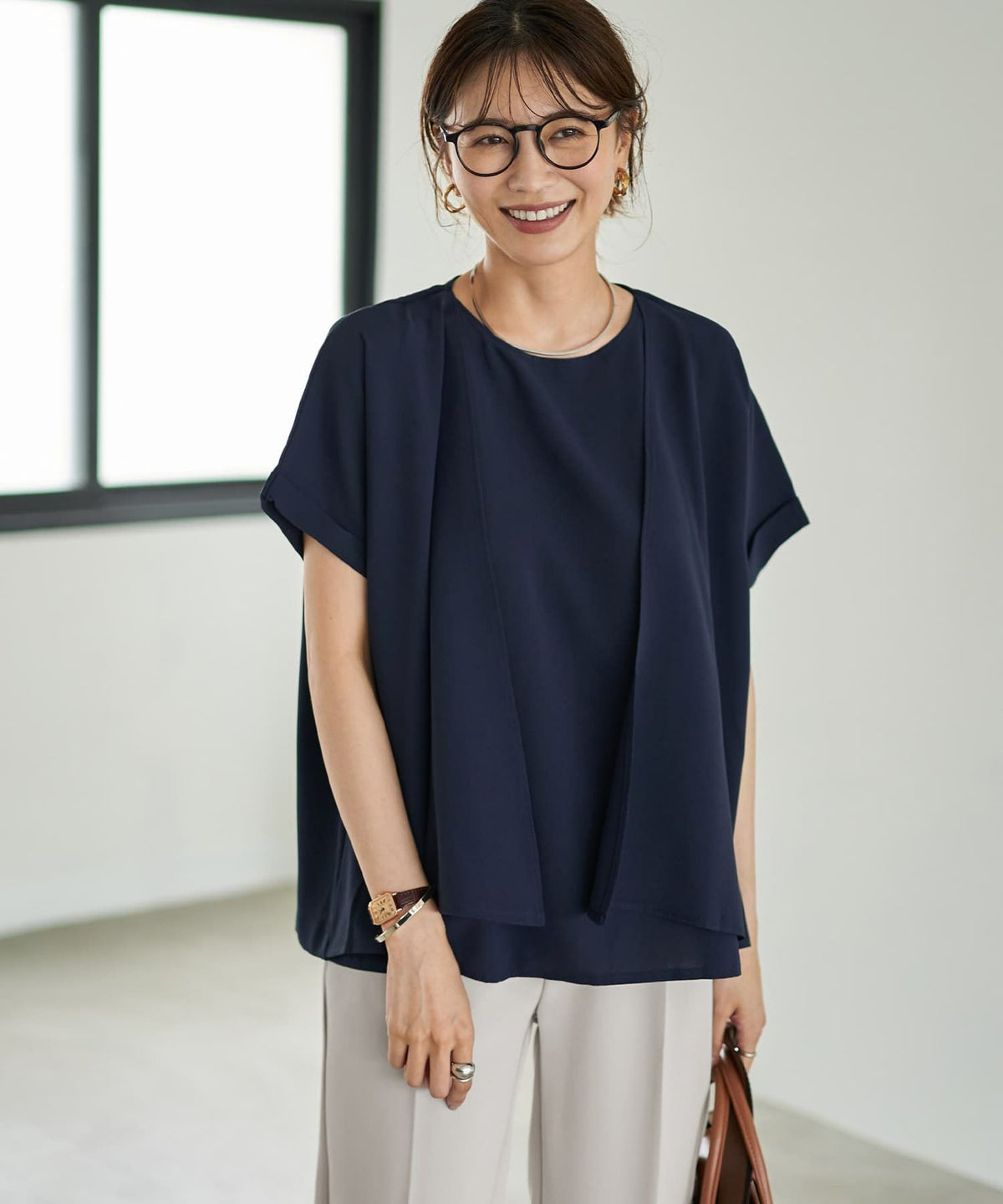 着用イメージ　166cm ネイビー