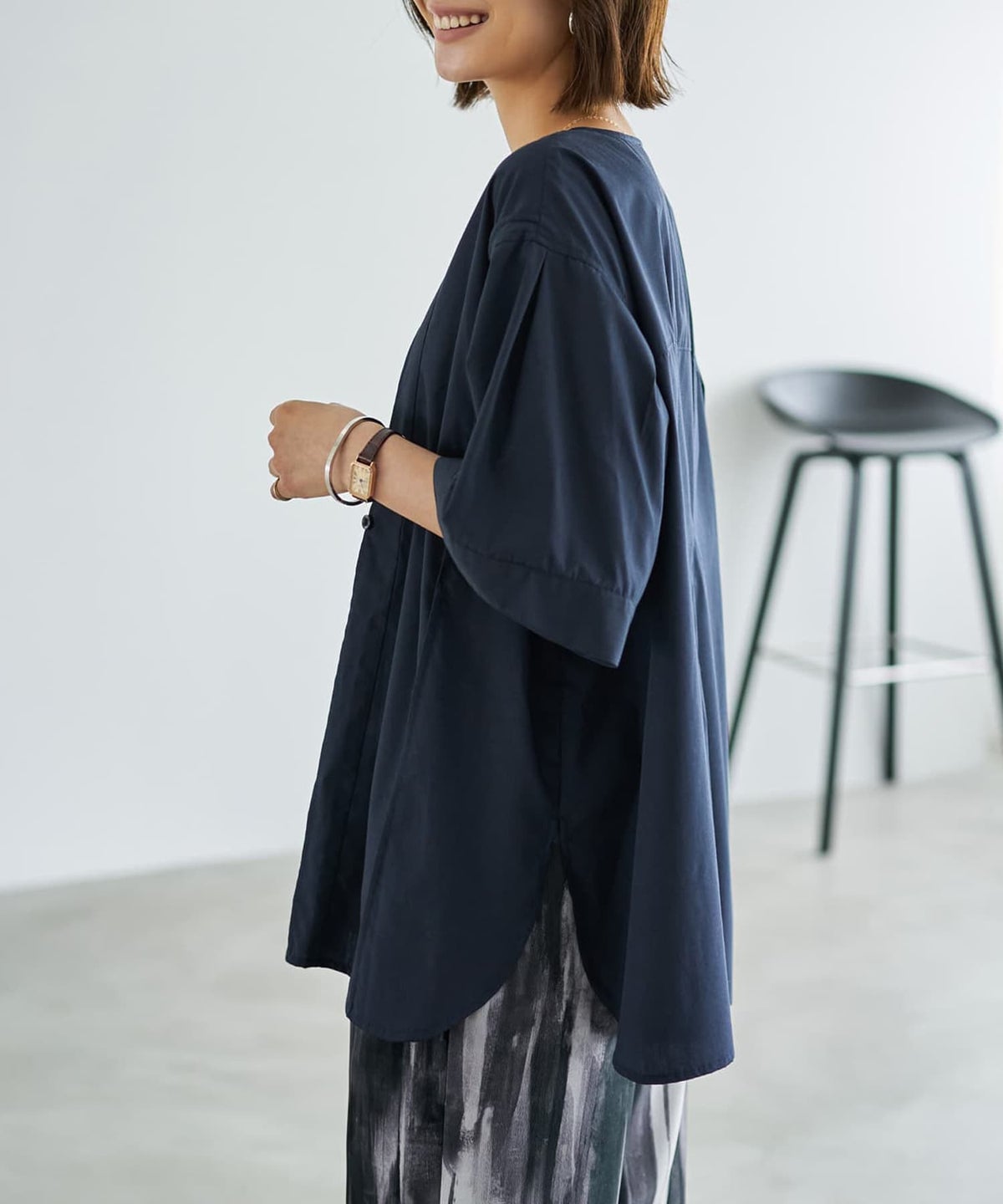 着用イメージ　167cm ダークネイビー