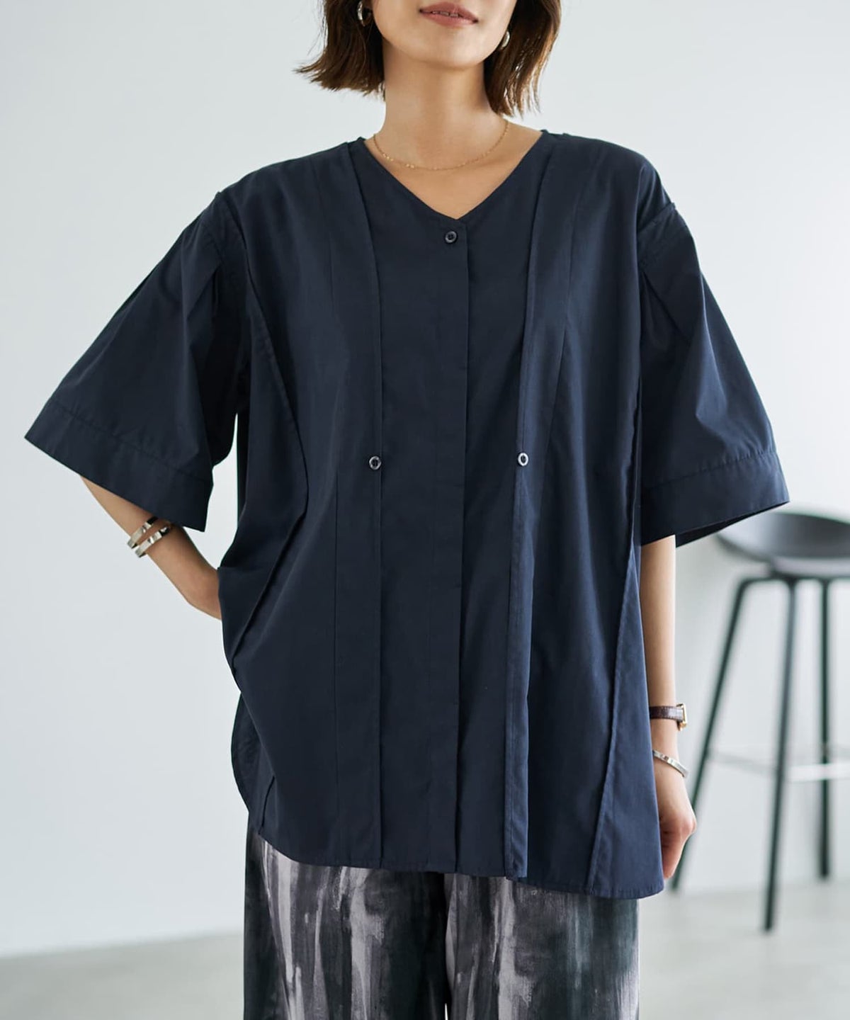 着用イメージ　167cm ダークネイビー