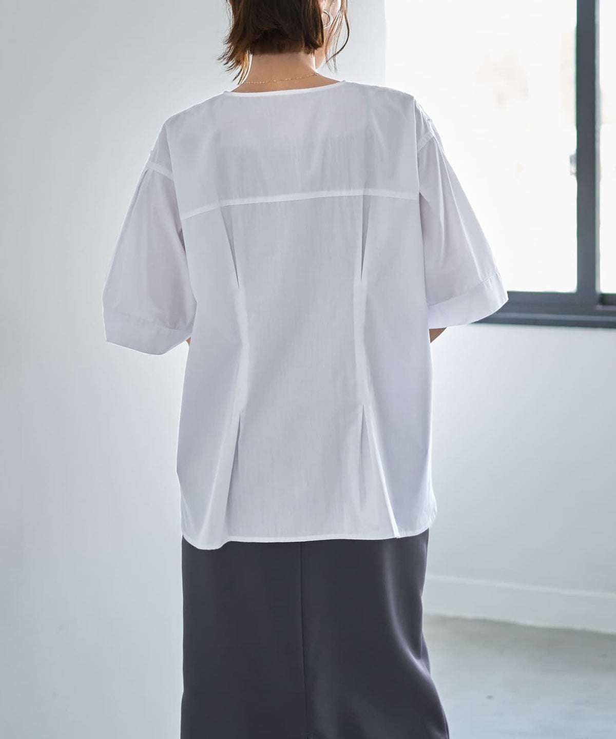 着用イメージ　167cm ホワイト