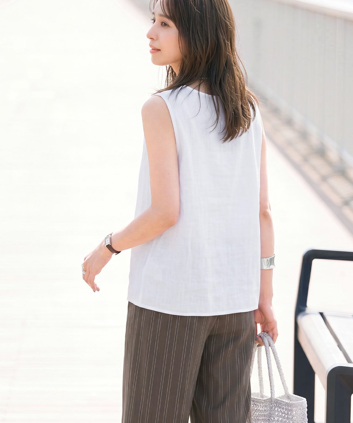 着用イメージ 163cm ホワイト