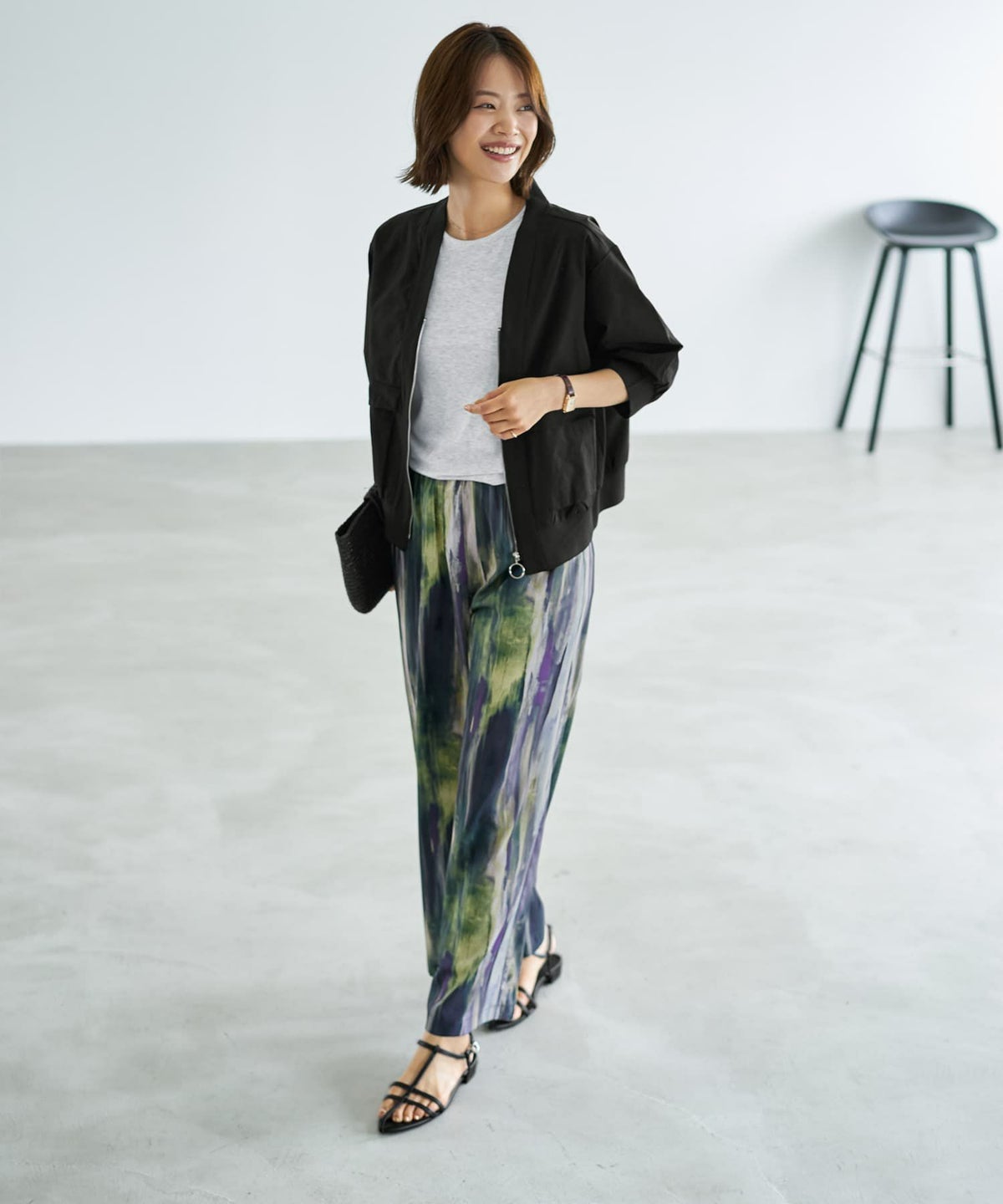 着用イメージ　167cm ブラック