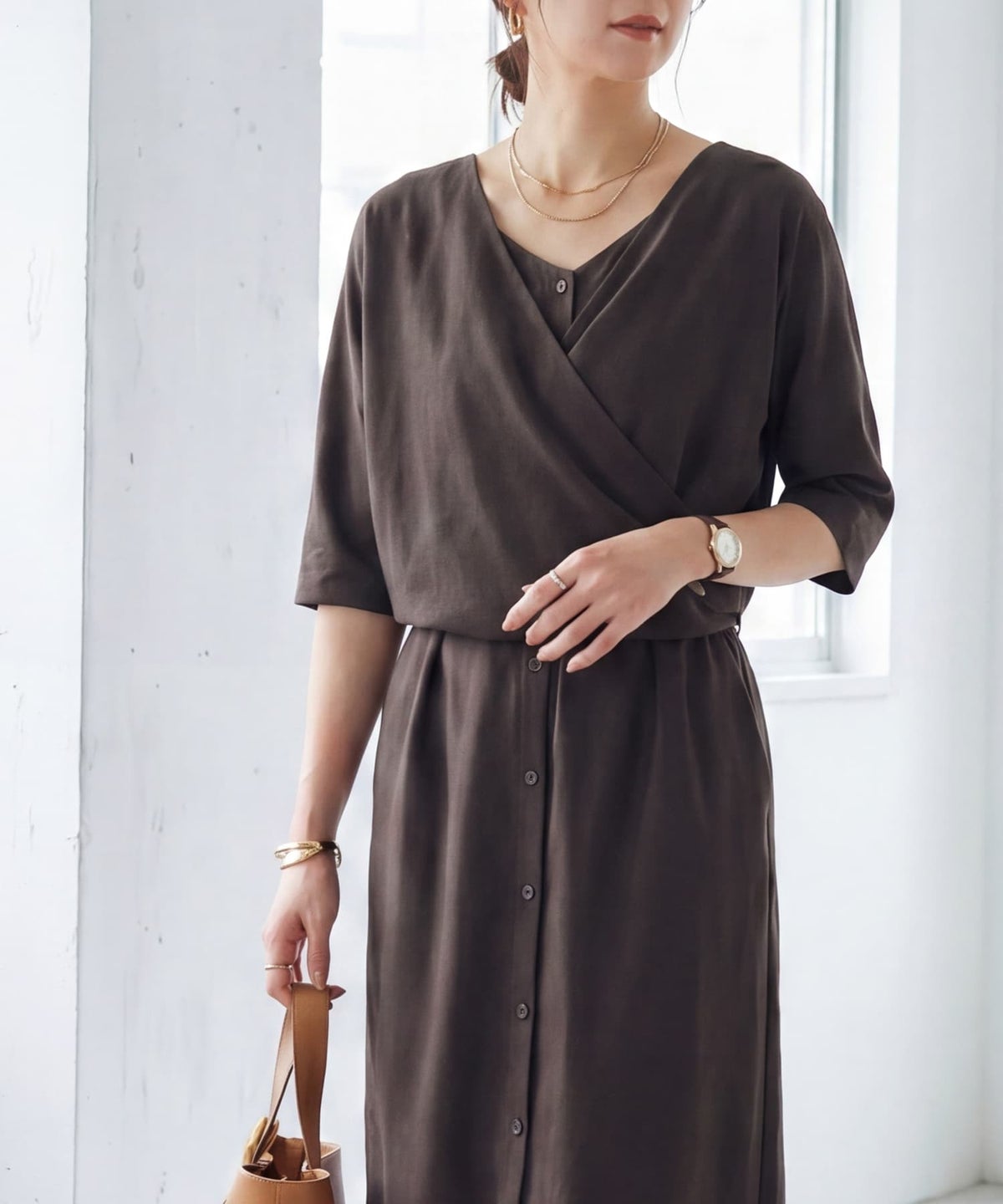 着用イメージ　167cm チョコレート