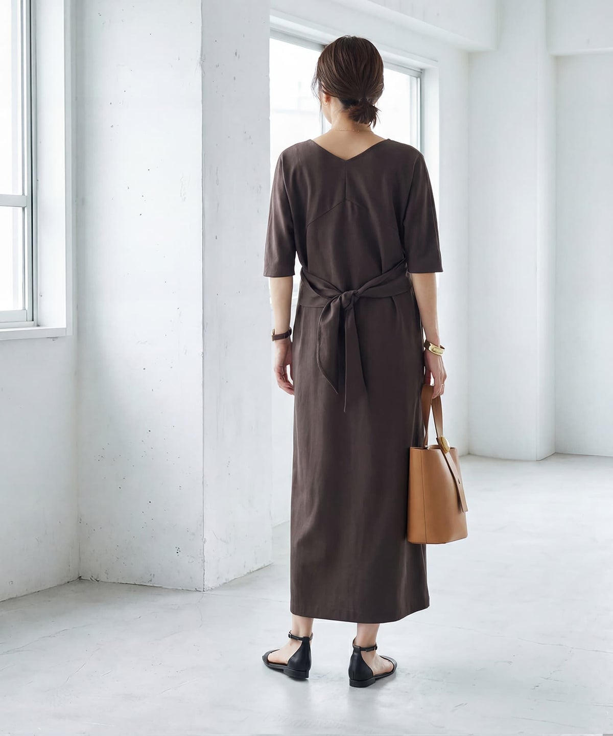 着用イメージ　167cm チョコレート