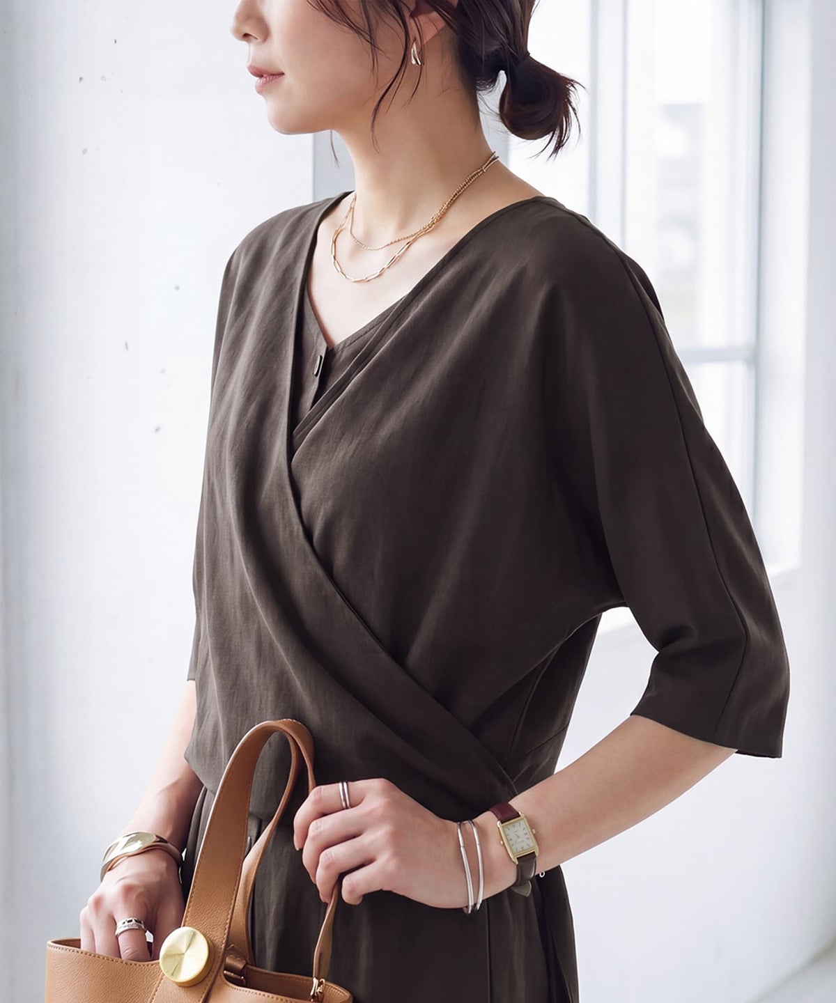 着用イメージ　167cm チョコレート