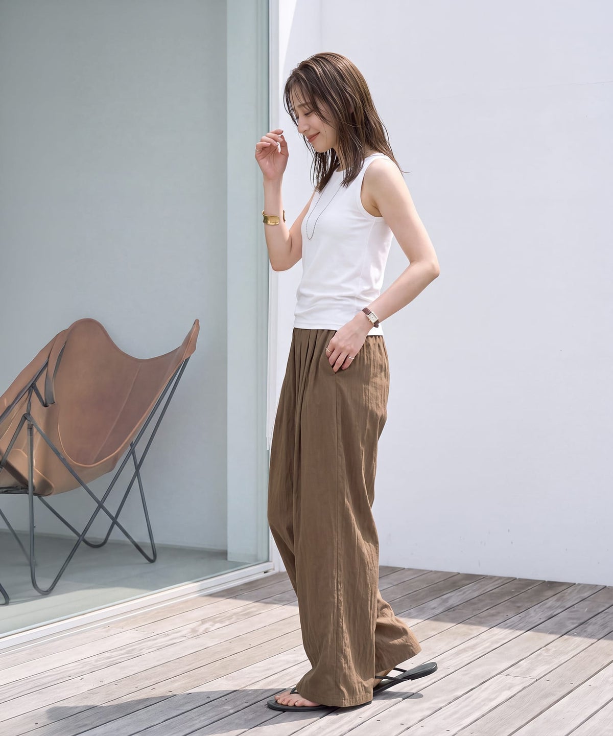 着用イメージ 163cm ホワイト