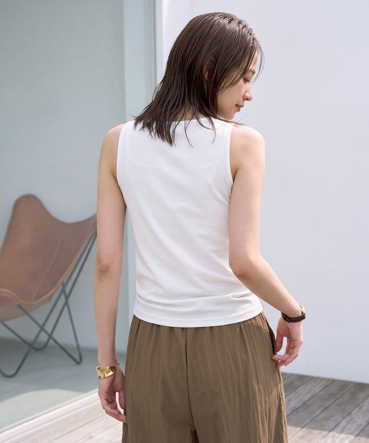 着用イメージ 163cm ホワイト