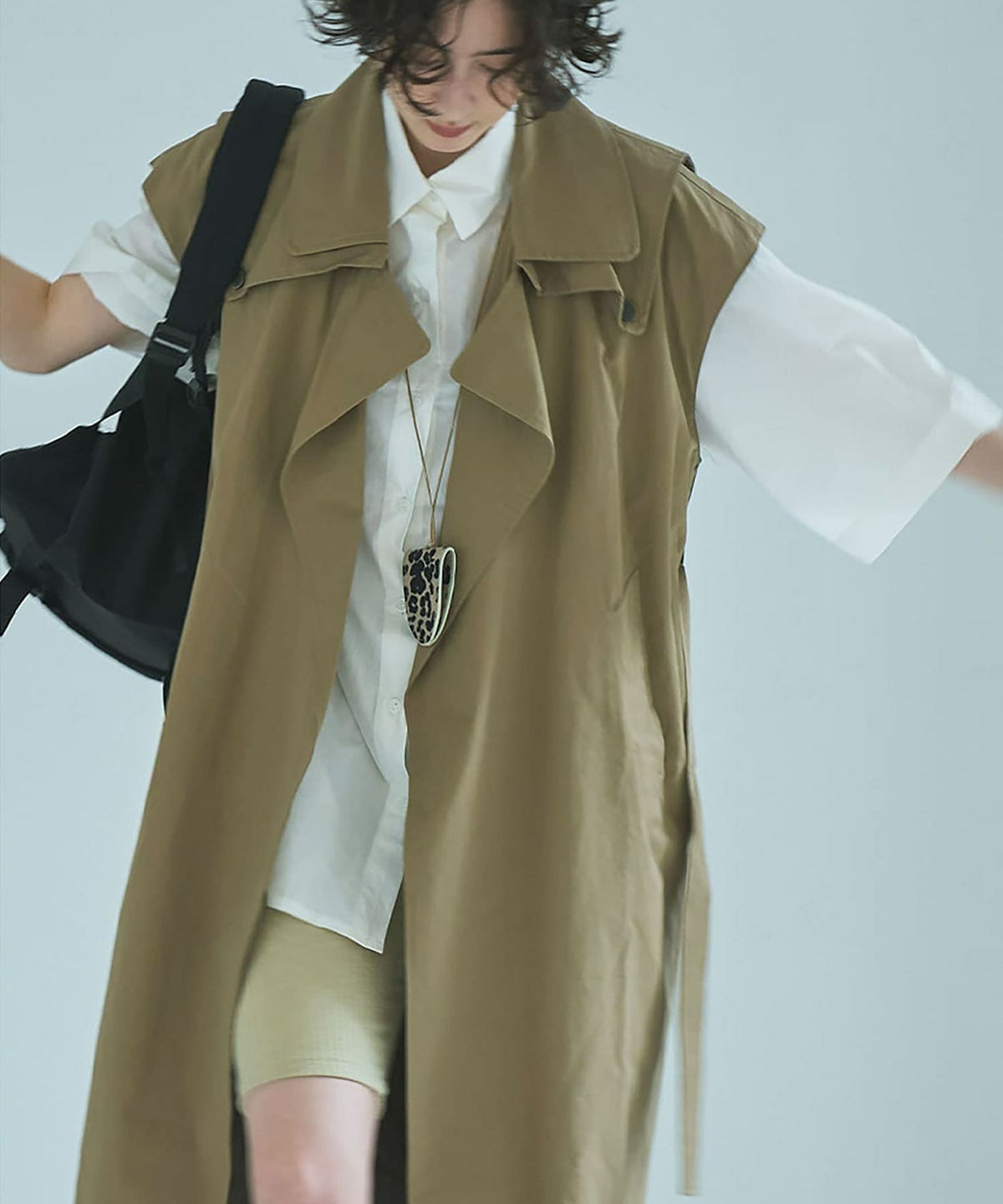 着用イメージ 165cm BROWN BEIGE