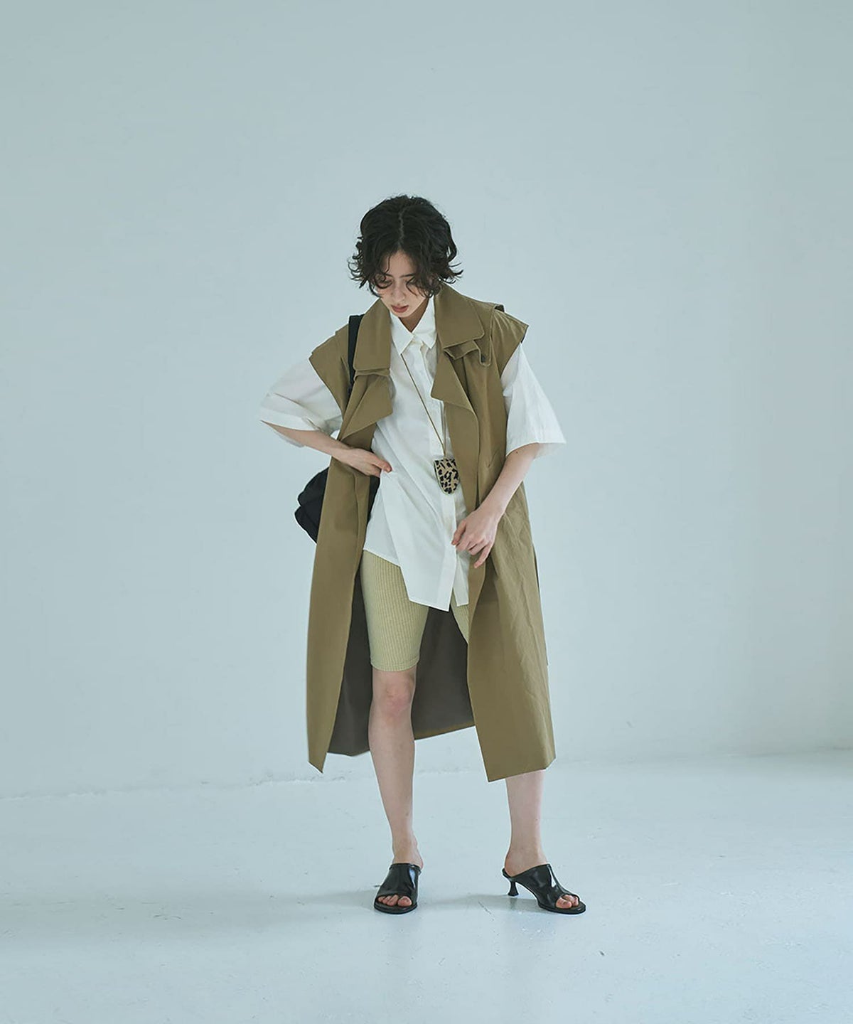 着用イメージ 165cm BROWN BEIGE