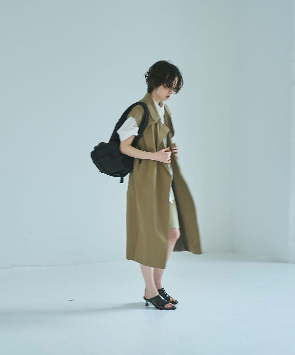 着用イメージ 165cm BROWN BEIGE