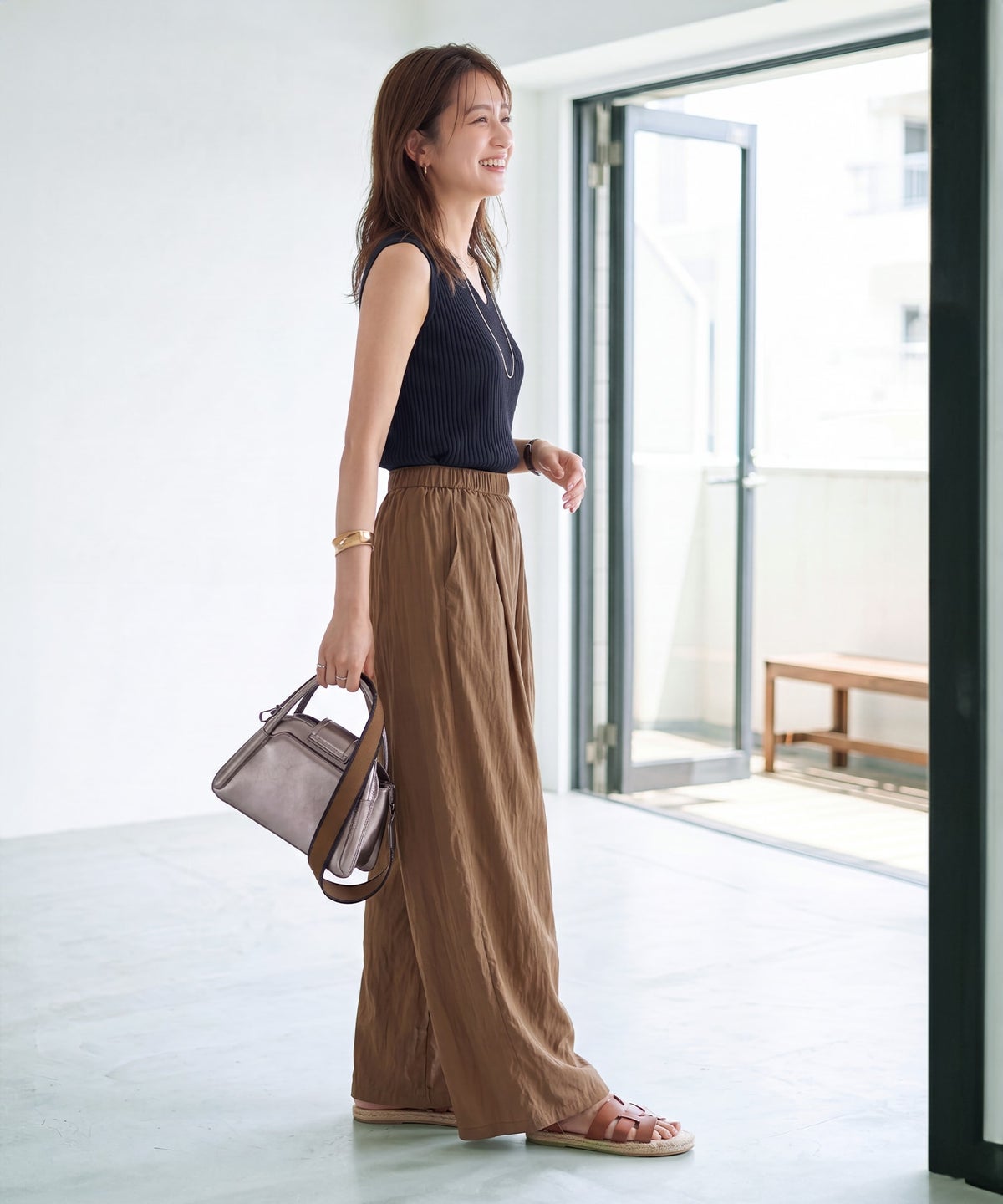 着用イメージ 163cm ネイビー