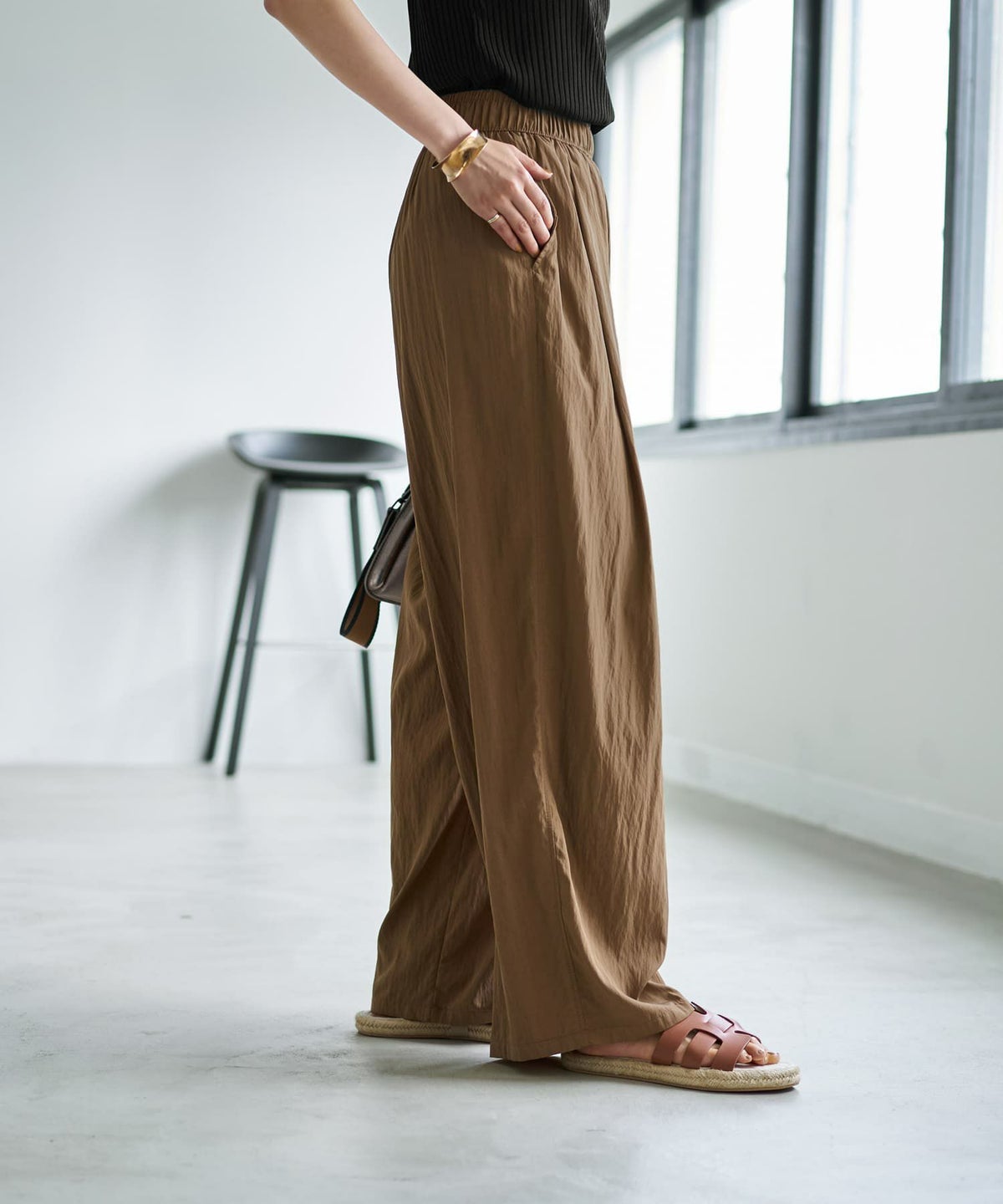 着用イメージ 167cm アーモンド