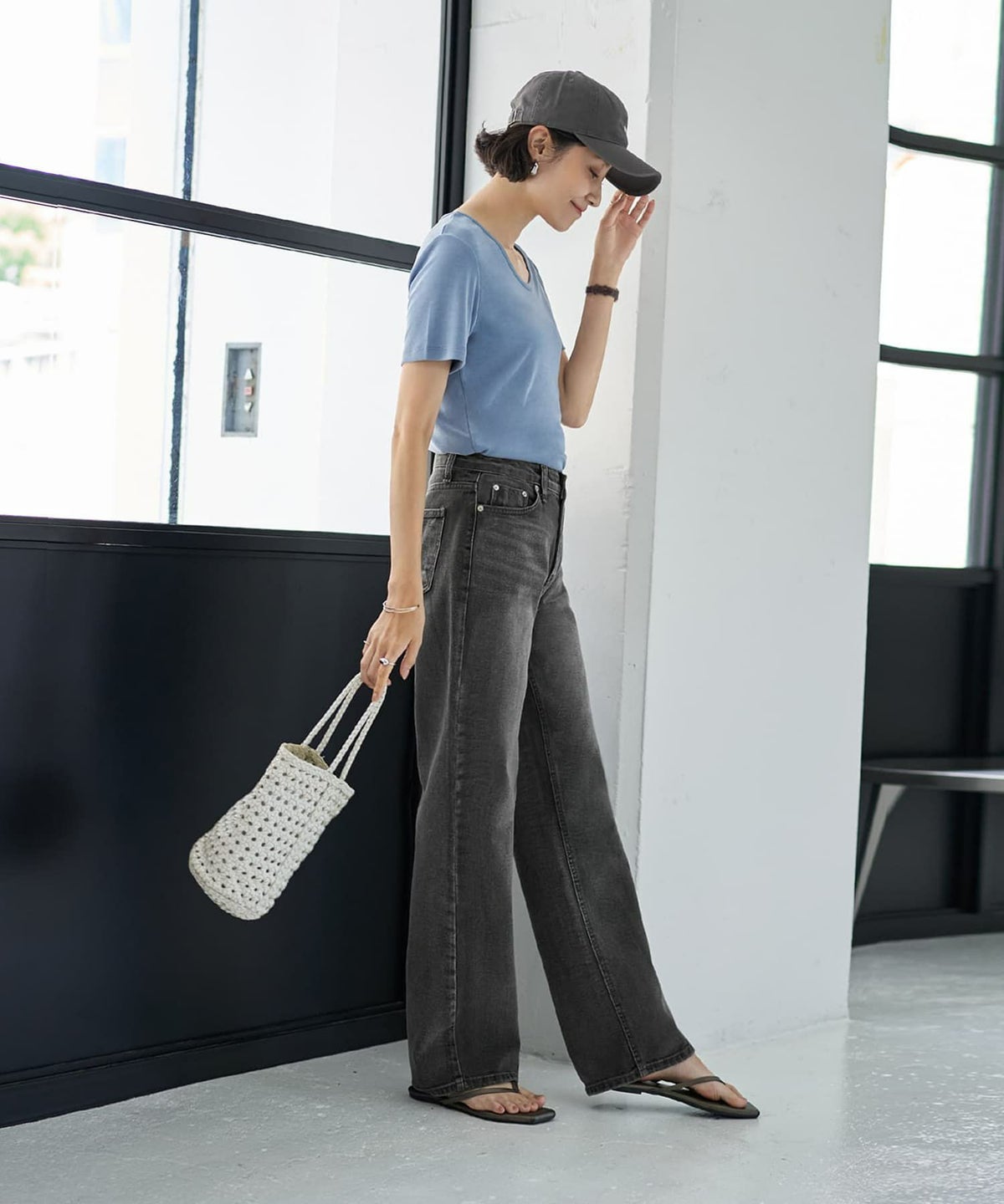 着用イメージ 168cm ニュアンスブルー