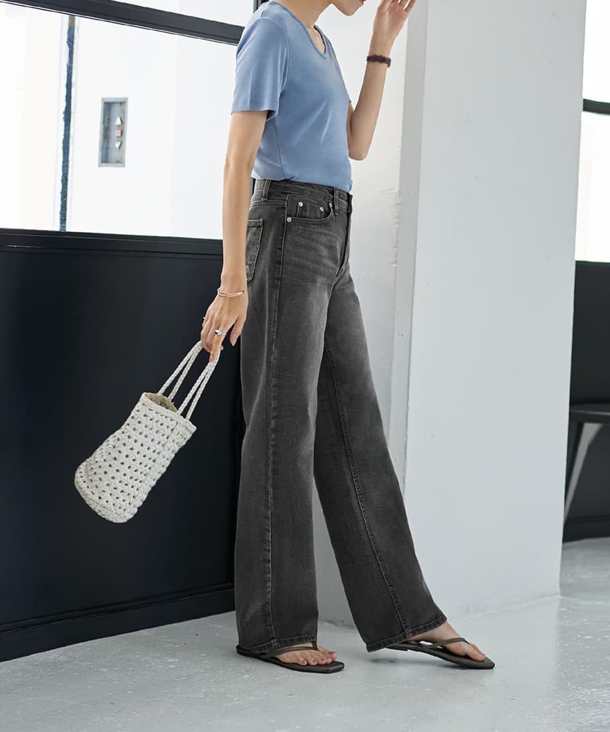 着用イメージ 168cm ニュアンスブルー