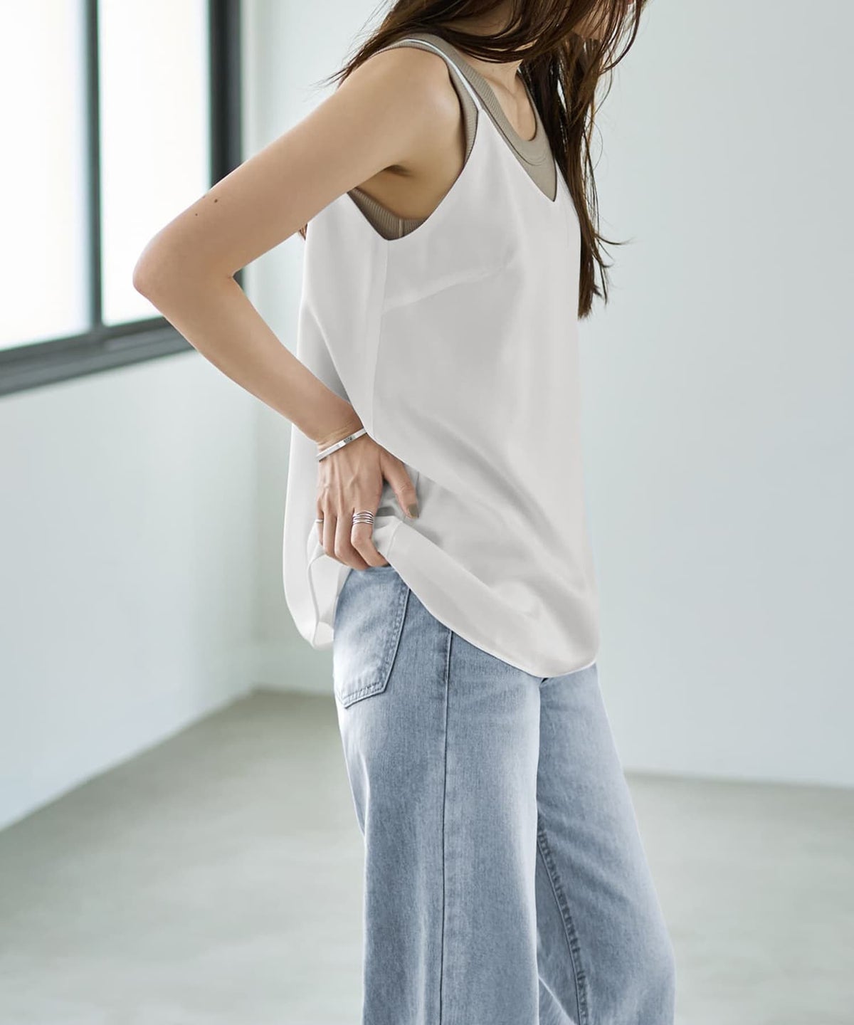 着用イメージ 166cm ホワイト