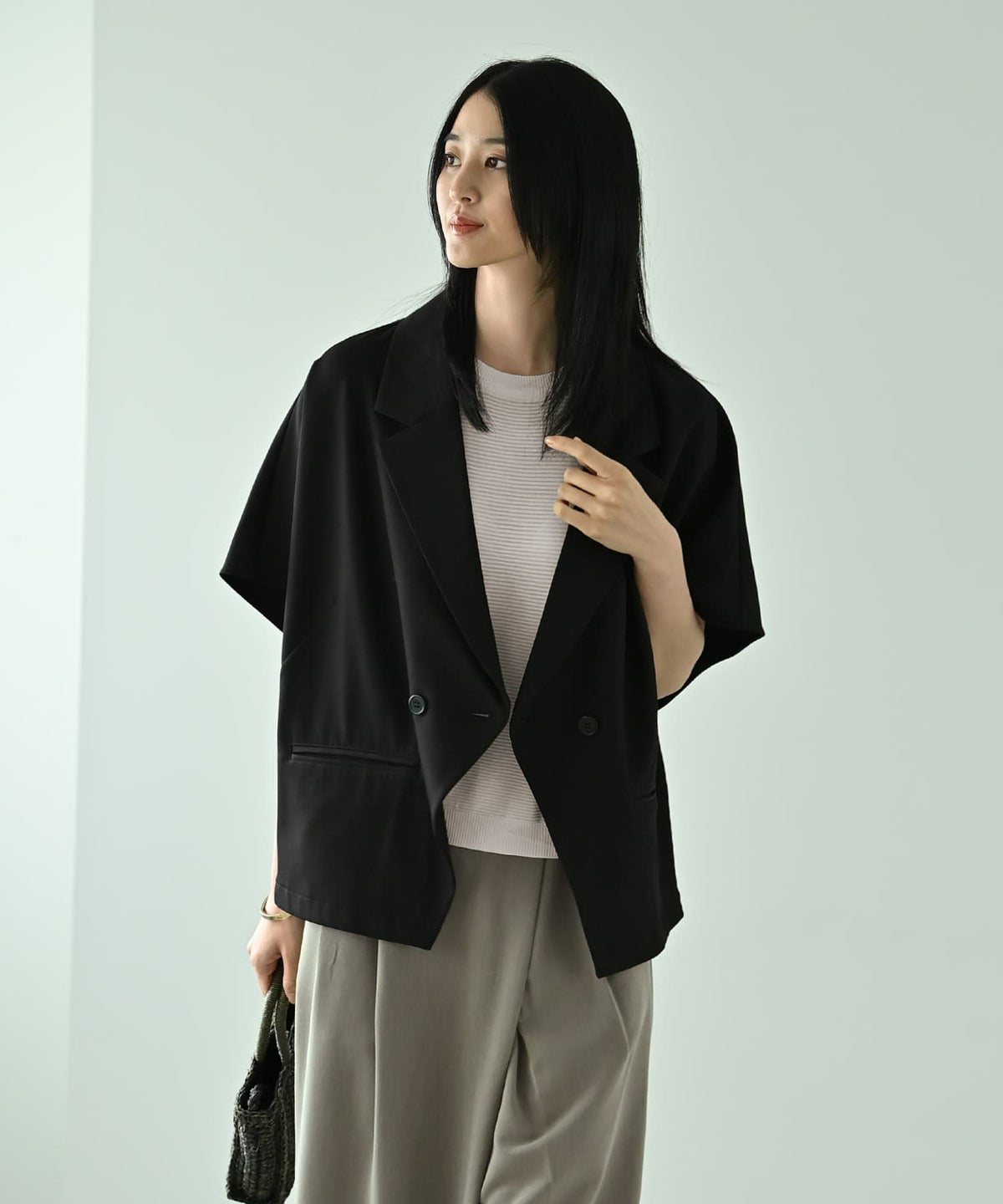 着用イメージ 170cm アイボリー