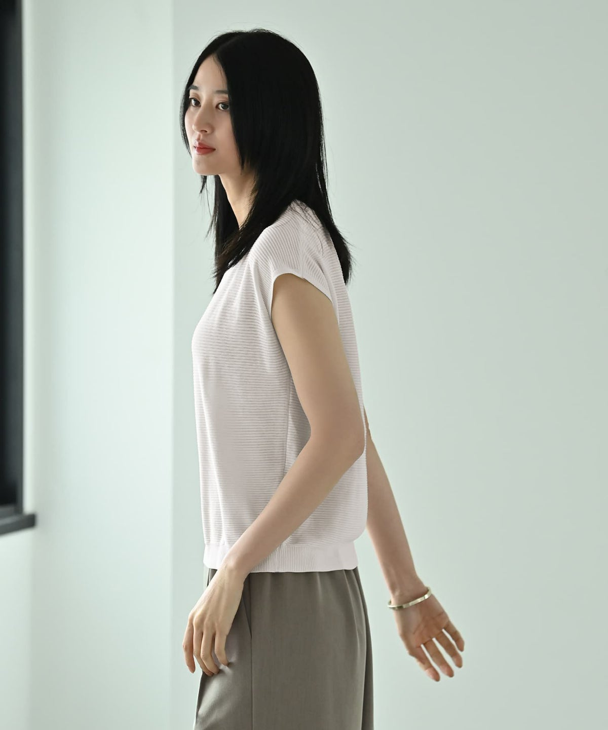 着用イメージ 170cm アイボリー