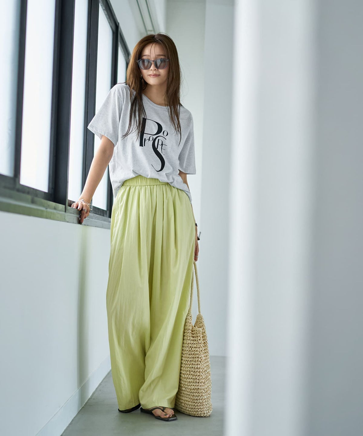 着用イメージ 166cm ブライトグレー